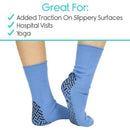 Vive Health Non-Slip Tube Socks Unisex, Tread Dots, 6 Pairs, Blue