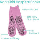 Vive Health Non-Slip Tube Socks Unisex, Tread Dots, 6 Pairs, Pink