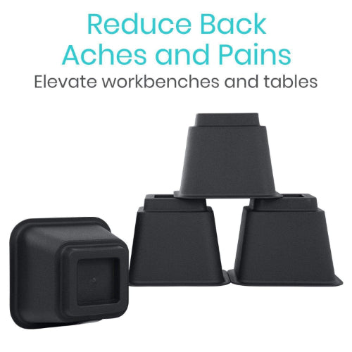 Vive Health Stackable Bed Risers, 4-3", 4-5", Durable Plastic, Nonskid
