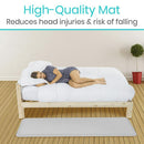 Vive Health Padded Fall Mat, 74 x 24 Inches, Slip-Resistant Bedside Mat for Fall Protection, Gray