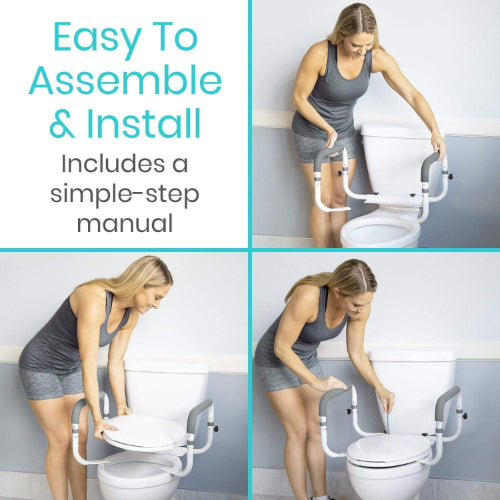 Vive Health Compact Toilet Rail, Adjustable Frame