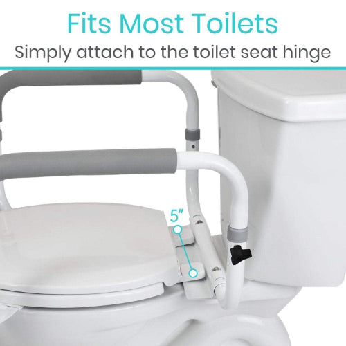 Vive Health Compact Toilet Rail, Adjustable Frame