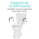 Vive Health Compact Toilet Rail, Adjustable Safety Frame for Bathroom Support and Stability