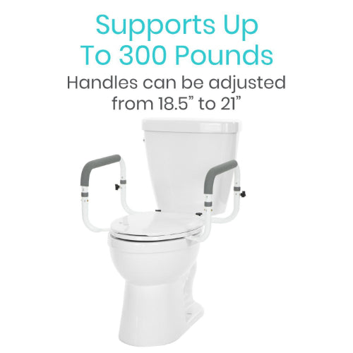 Vive Health Compact Toilet Rail, Adjustable Frame