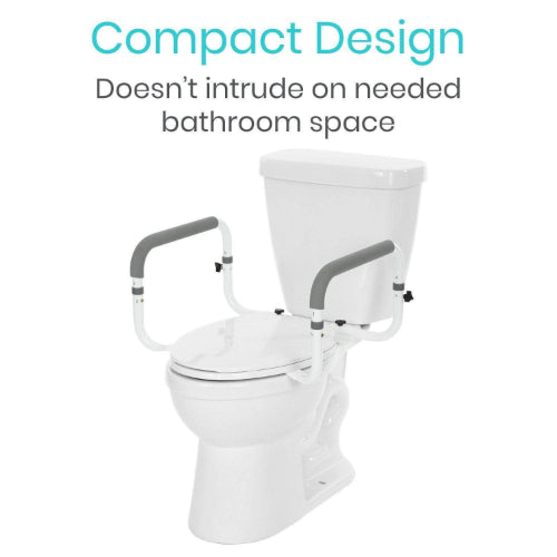 Vive Health Compact Toilet Rail, Adjustable Frame