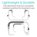 Vive Health Compact Toilet Rail, Adjustable Safety Frame for Bathroom Support and Stability