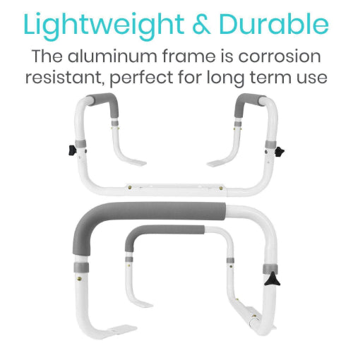 Vive Health Compact Toilet Rail, Adjustable Frame
