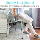 Vive Health Bariatric Commode, Adjustable Steel Frame, Splash Guard