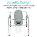 Vive Health Bariatric Commode, Adjustable Steel Frame, Splash Guard
