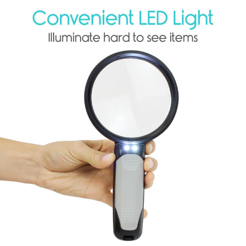 Vive Health Magnifying Glass with Light, LED Hand Held Magnifier, 5x and 10x lens