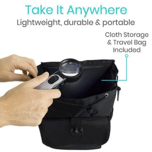 Vive Health Magnifying Glass with Light, LED Hand Held Magnifier, 5x and 10x lens