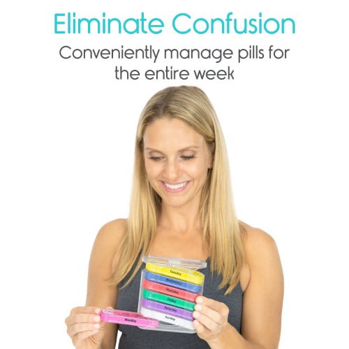 Vive Health Stackable Pill Organizer, 7 Days with 4 Sections Each