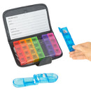 Vive Health Travel Pill Organizer with 7 sections and color-coded trays, Moovkart