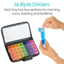 Vive Health Travel Pill Organizer, Compact Weekly Planner with 7 Sections