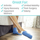Vive Health Sock Assist Adjustable Cord Soft Foam Handles Use with Any Sock or Hosiery, White