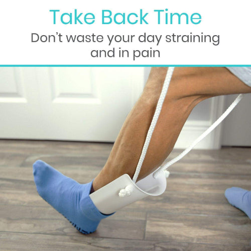Vive Health Sock Assist, Adjustable Cord, Soft Foam Handles