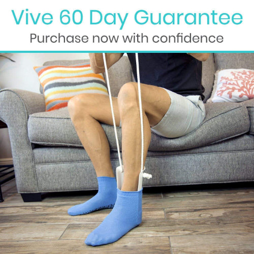Vive Health Sock Assist, Adjustable Cord, Soft Foam Handles