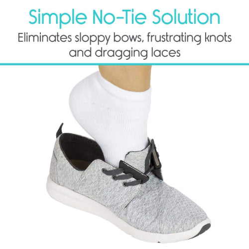 Vive Health Magnetic Shoe Closures, Two Sets With Anchor Clips, Black