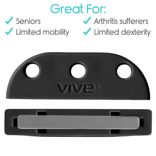 Vive Health Magnetic Shoe Closures, Two Sets With Anchor Clips, Black