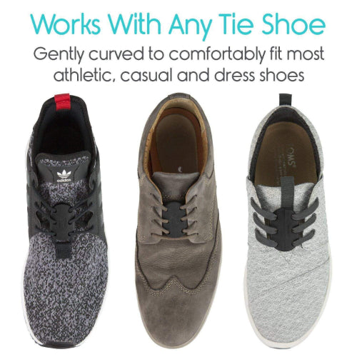 Vive Health Magnetic Shoe Closures, Two Sets With Anchor Clips, Black