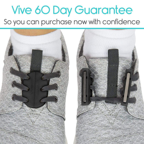 Vive Health Magnetic Shoe Closures, Two Sets With Anchor Clips, Black