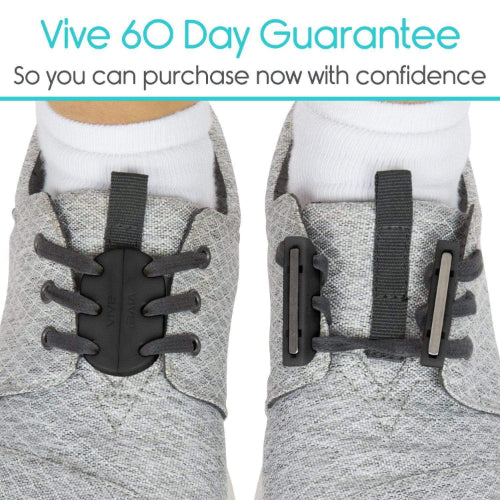 Vive Health Magnetic Shoe Closures, Any Tie Shoe, Two Sets W/Anchor Clips, Black