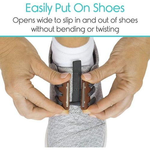 Vive Health Magnetic Shoe Closures, Two Sets With Anchor Clips, Brown