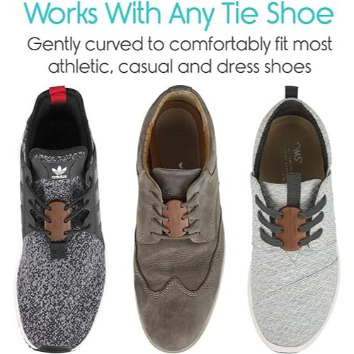 Vive Health Magnetic Shoe Closures, Two Sets With Anchor Clips, Brown