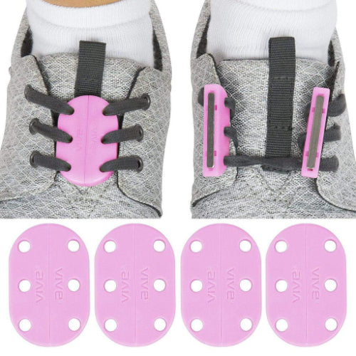 Vive Health Magnetic Shoe Closures, Two Sets With Anchor Clips, Pink