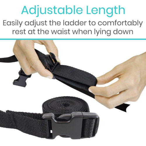 Vive Health Bed Ladder, Adjustable Buckle Strap, Foam Grips