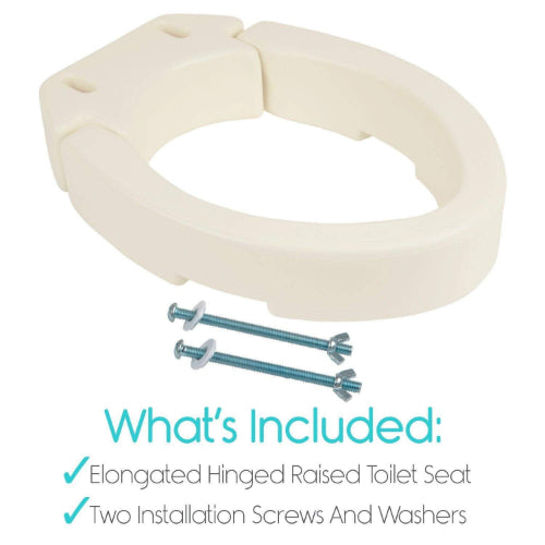 Vive Health 3.5 Inches Toilet Seat Riser, Elongated