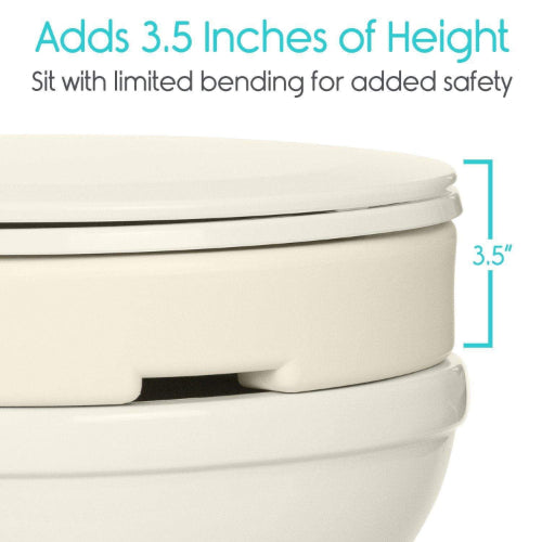 Raised toilet seat 3.5 inch Vive Health model for enhanced accessibility, Moovkart