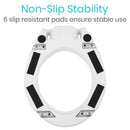 Vive Health Elongated Raised Toilet Seat, 3.5 Inch with Arms, Elevated Lift Seat for Seniors