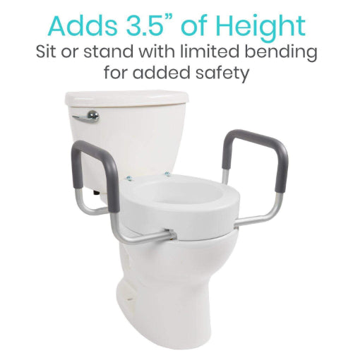 Vive Health Toilet Seat Riser with Arms, 3.5 Inches, Standard