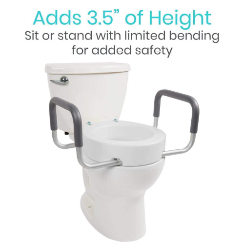 Vive Health 3.5 Inches Toilet Seat Riser With Arms, Standard