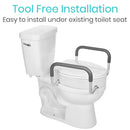Vive Health Raised Toilet Seat with Arms, 3.5 Inch Riser for Seniors, Fits Most Standard Toilets