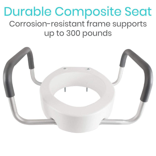 Vive Health Toilet Seat Riser with Arms, 3.5 Inches, Standard