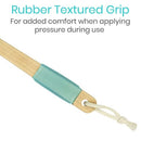 Vive Health Lotion Applicator Long Lotus Wood Handle with Non Slip Grip and Single Pad, 17 Inches