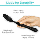 Vive Health Weighted Utensil Set for Hand Tremors and Weak Grips, 4 Piece, Black