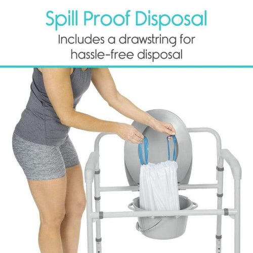 Vive Health Disposable Commode Liners Leak-Proof, Hygienic, Single