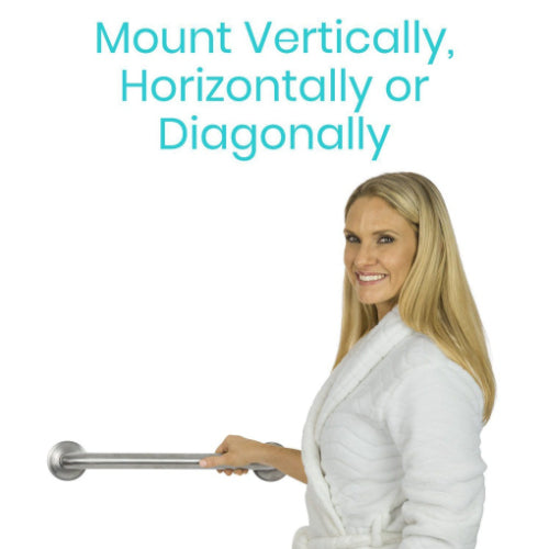 Vive Health Metal Grab Bar, Brushed Nickel, Pack of 2