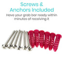 Vive Health Metal Grab Bar, Brushed Nickel, Pack of 2