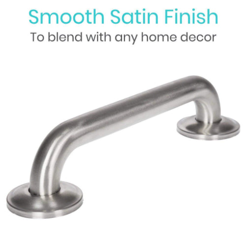 Vive Health Metal Grab Bar, Brushed Nickel, Pack of 2