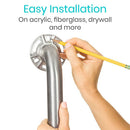 Vive Health Metal Grab Bar, 16 Inches Stainless Steel, Brushed Nickel