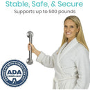 Vive Health Metal Grab Bar, 12 Inches Stainless steel, Brushed Nickel