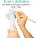 Vive Health Metal Grab Bar, White, versatile installation options for secure support in the bathroom. Moovkart
