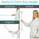 Vive Health Metal Grab Bar, White – Bathroom Safety Support