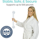 Vive Health Metal Grab Bar, 16 Inches Stainless Steel, White