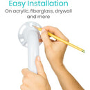 Vive Health Metal Grab Bar, 16 Inches Stainless Steel, White