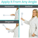 Vive Health Metal Grab Bar, 16 Inches Stainless Steel, White